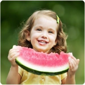 Toddler with Watermelon