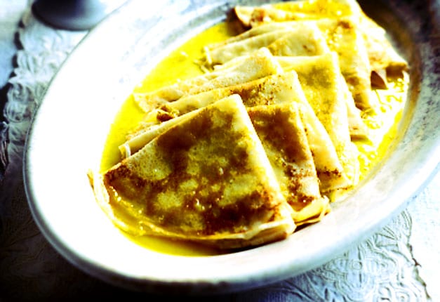 Crêpes with orange sauce