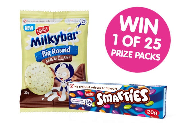 Win 1 of 25 Milkybar® Big Rounds & Smarties® prize packs