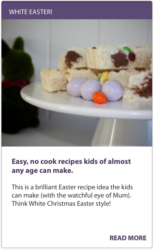 Easter Recipes_White Easter sweet on white cake stand_Mouths of Mums