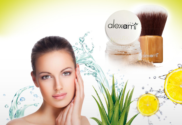 Alexami cosmetics, complexion basics set with cosmetic bag.