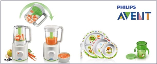 Prize pack include Steamer/Blender, Toddler Feeding Set & Toddler Cup from Philips AVENT