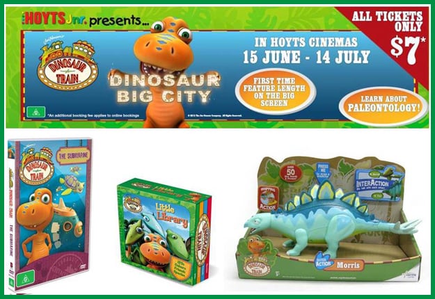 Win 1 of 5 amazing Dinosaur Train prize packs from Hoyts Jnr