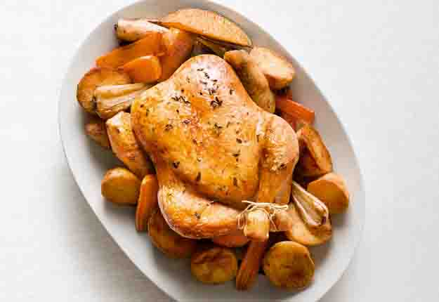 Steggles roast chicken recipe, cooked with beer!