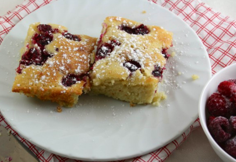 Almond Meal Slice with Raspberries