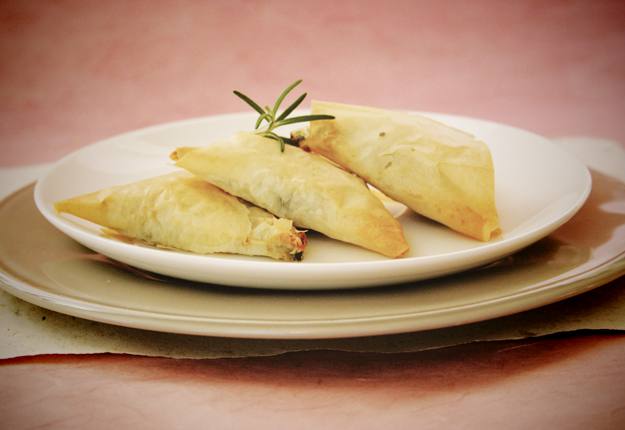 Cheese and spinach triangles recipe
