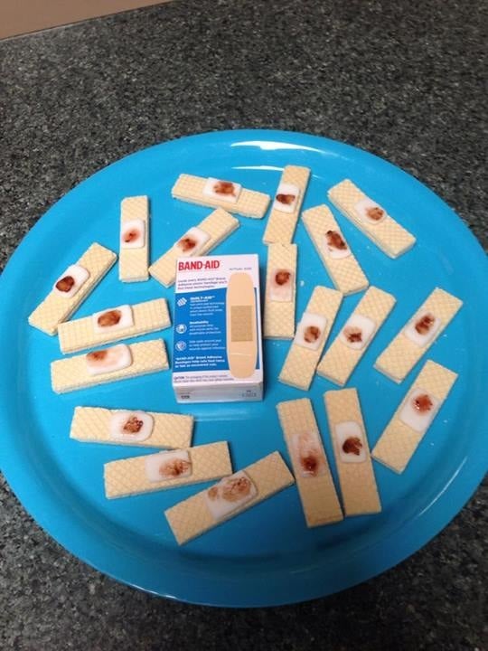 Bloody bandaid biscuits