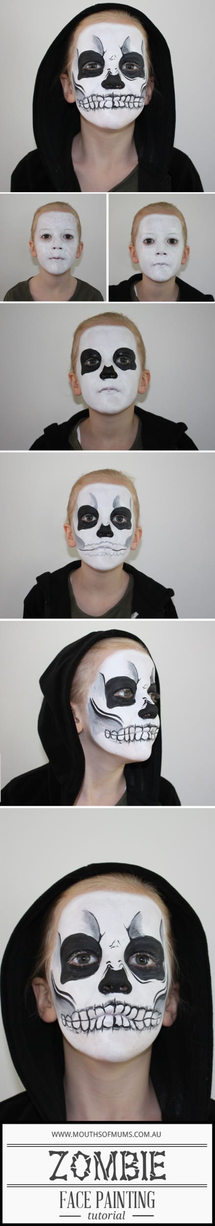 how to face paint a zombie for halloween