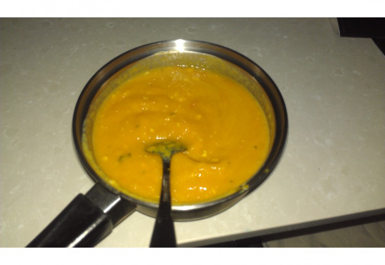 Pumpkin and nectarine soup