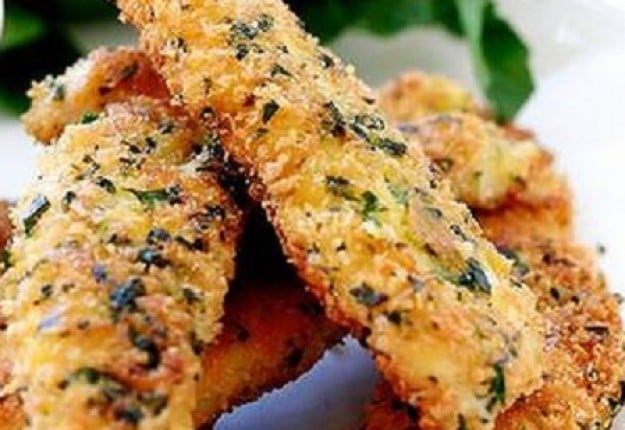 Oven baked Panko, parsley and coconut chicken tenders