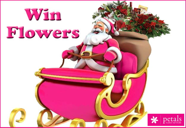father christmas with flowers