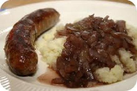 Sausages with Onion Gravy