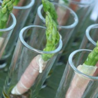 Asparagus wrapped in proscuitto.