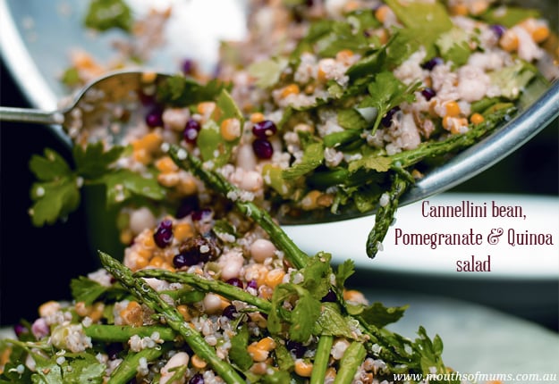 Cannellini bean, pomegranate and quinoa salad