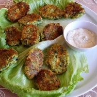 Two cheese zucchini fritters