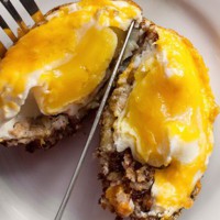 Egg bake in cheesy crumb