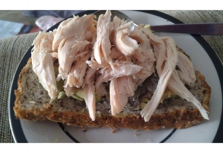 Open chicken sandwich