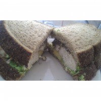Chicken sandwich with Homemade Green Olive tapenade