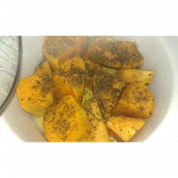 Herbed baked sweet potato