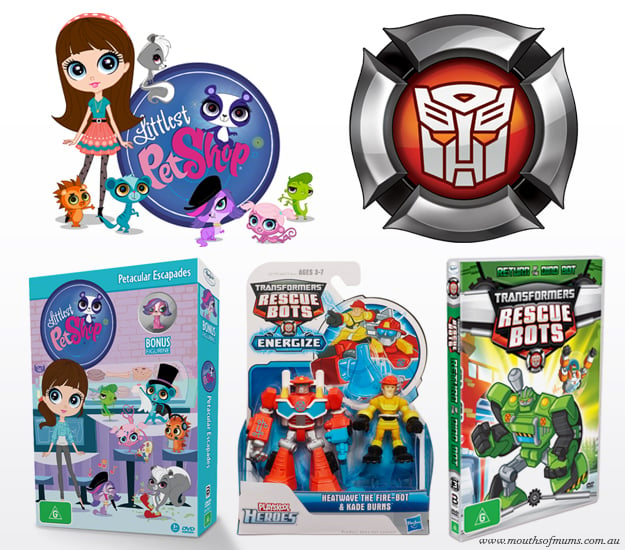 WIN 1 of 12 Littlest Pet Shop and Transformers Rescue Bots Kids DVDs!