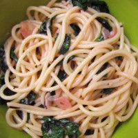 Beetroot leaf spaghetti