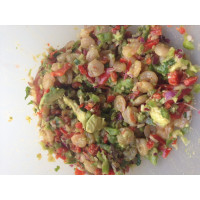 Prawn, Avocado and Capsicum Salad.