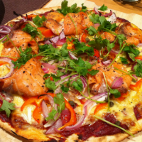 Homemade Smoked Salmon with Capers Pizza