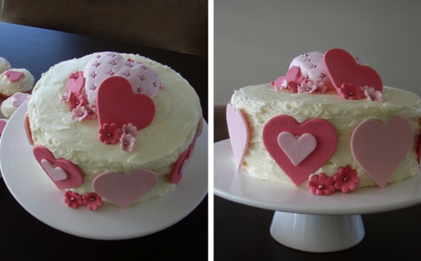 Pink heart pin cushion birthday cake