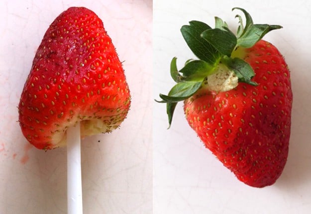 Easy way to hull a strawberry