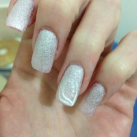 Silver glitter nail art design