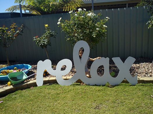 ‘Relax’ backyard sign