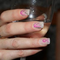Breast cancer nail art idea
