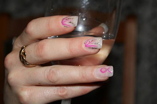 Breast cancer nail art idea