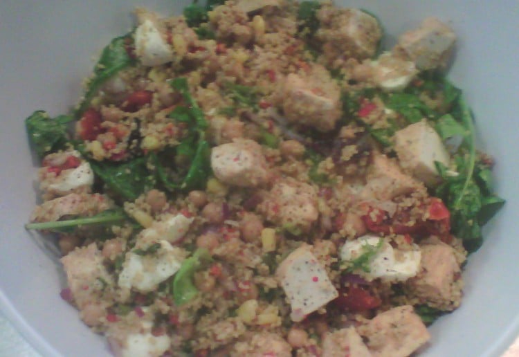 Tofu and cous cous salad