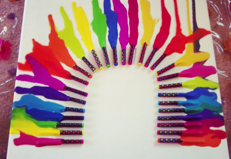 Rainbow crayon art