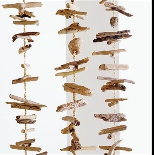 Hanging driftwood mobile