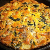 Leak, feta, pumpkin and spinach Frittata
