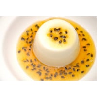 Lime pannacotta with passionfruit