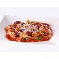 Ricotta and Spinach Gnocchi with Tomato and Olive Sauce