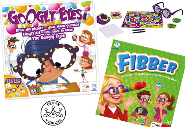 WIN 1 of 5 Googly Eyes and Fibber board games from Crown and Andrews