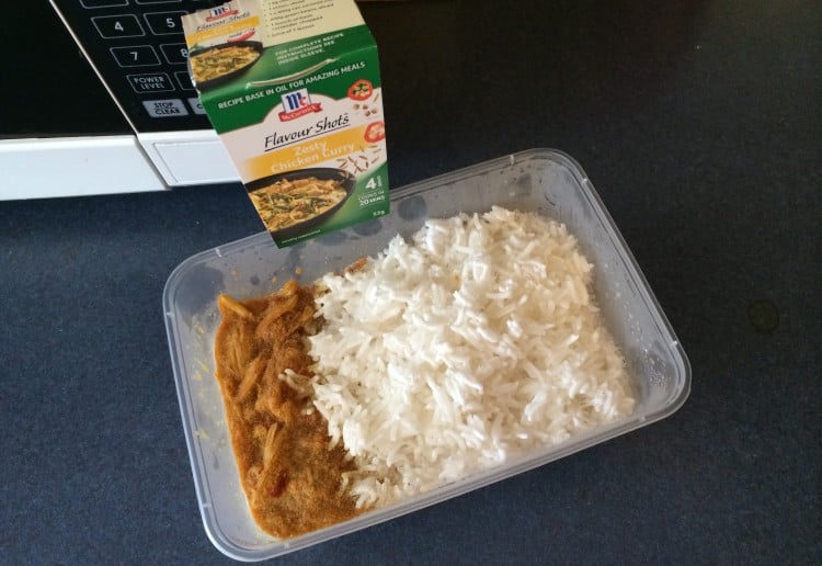 Chicken curry using McCormick flavor shot