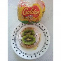 Kiwi Fruit and Golden Syrup Crumpet with Oats Delight.