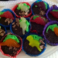 Easy dinosaur chocolate cupcakes