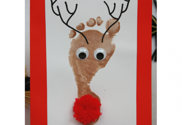 Footprint Reindeer - all you need is a shiny nose! - Arts, Crafts and DIY