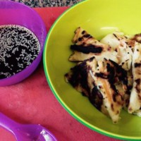 Korean pancakes with sweet soy dipping sauce