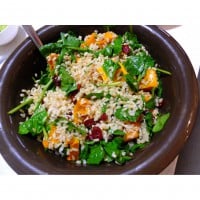 Pumpkin, spinach and craisin brown rice salad