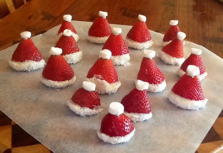 Strawberry Santa hats