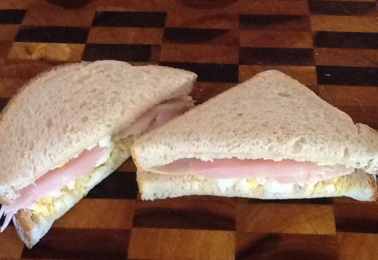 Egg and ham sandwich