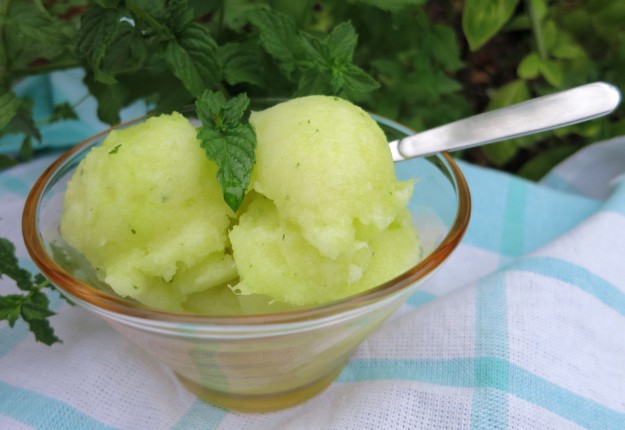 Pineapple and mint sorbet