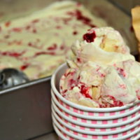 No-churn Raspberry Swirl with White Chocolate Ice cream